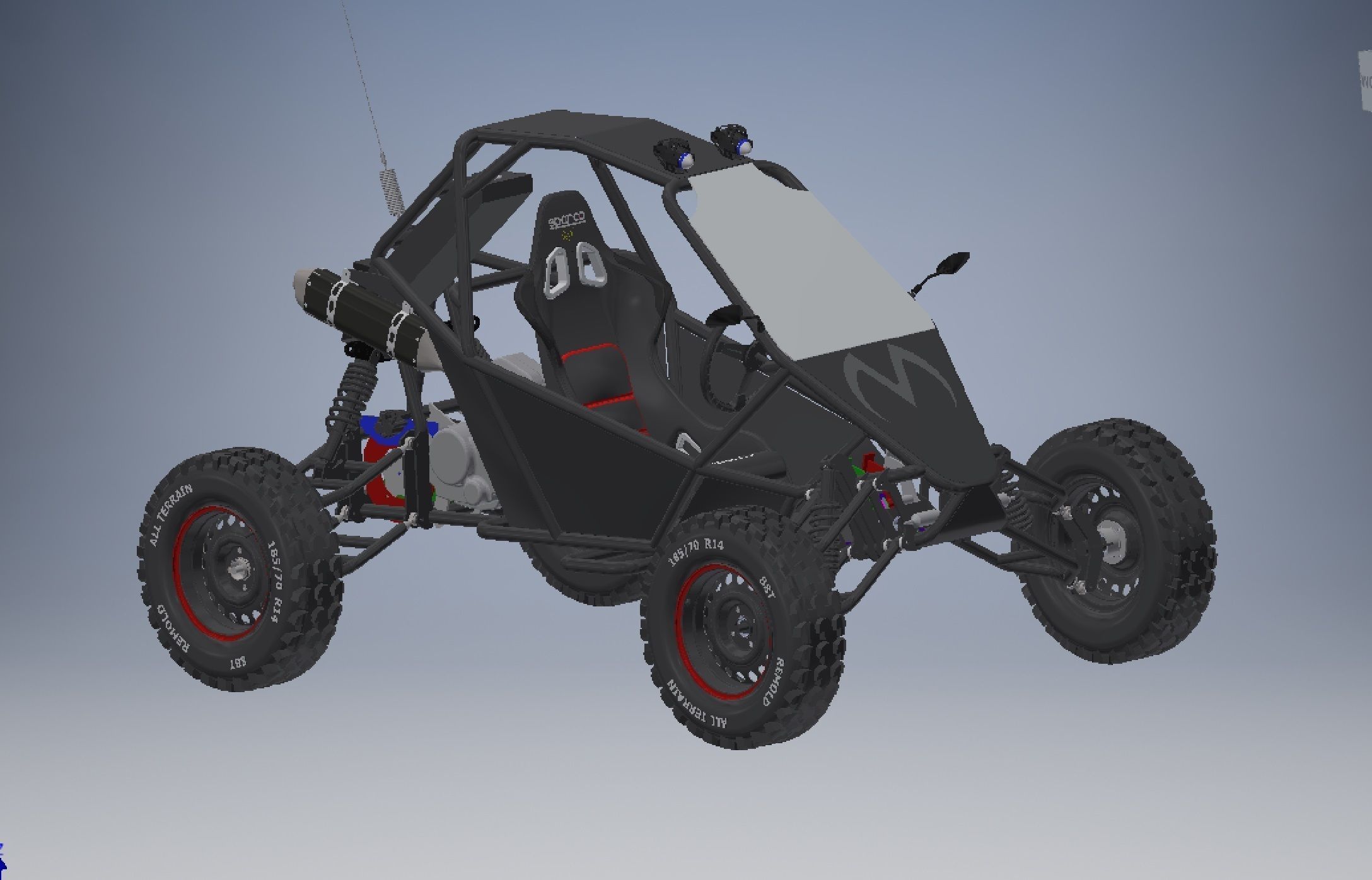 kart cross 250cc off road vehicle 3D model_7
