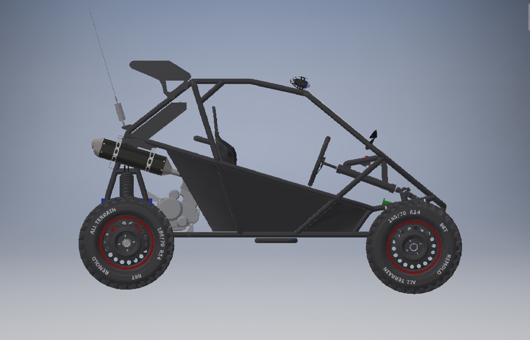 kart cross 250cc off road vehicle 3D model_1