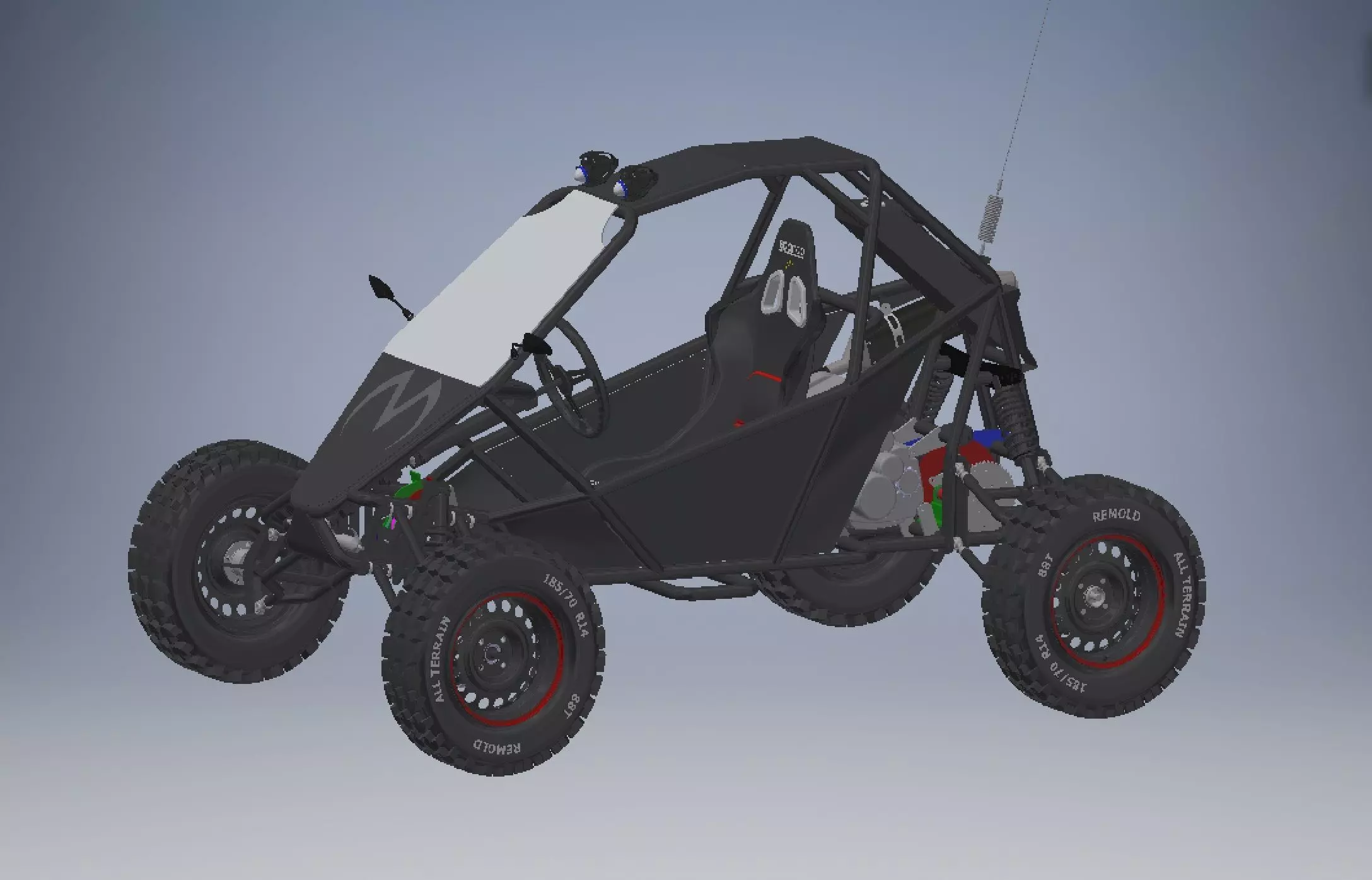 kart cross 250cc off road vehicle 3D model_0