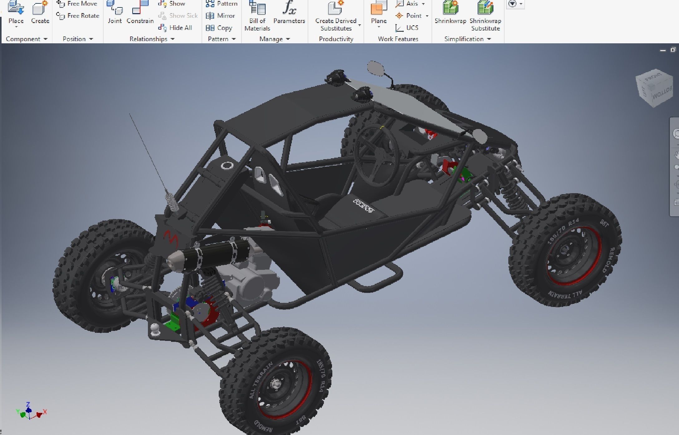 kart cross 250cc off road vehicle 3D model_8