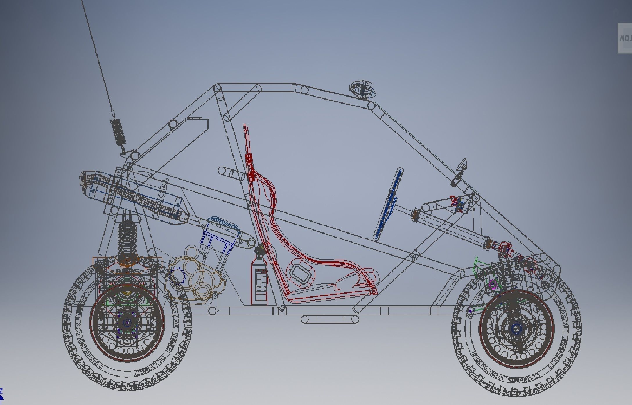 kart cross 250cc off road vehicle 3D model_12
