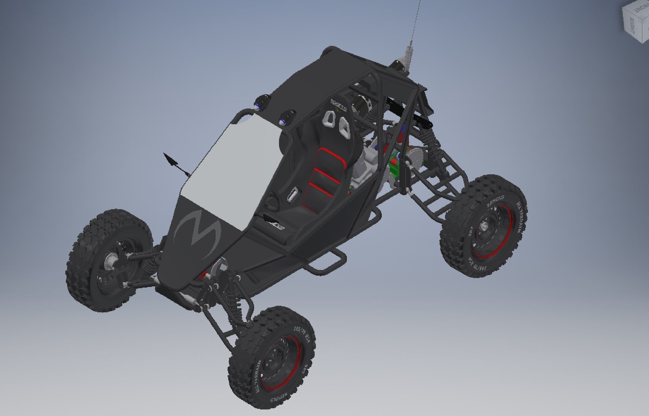 kart cross 250cc off road vehicle 3D model_6