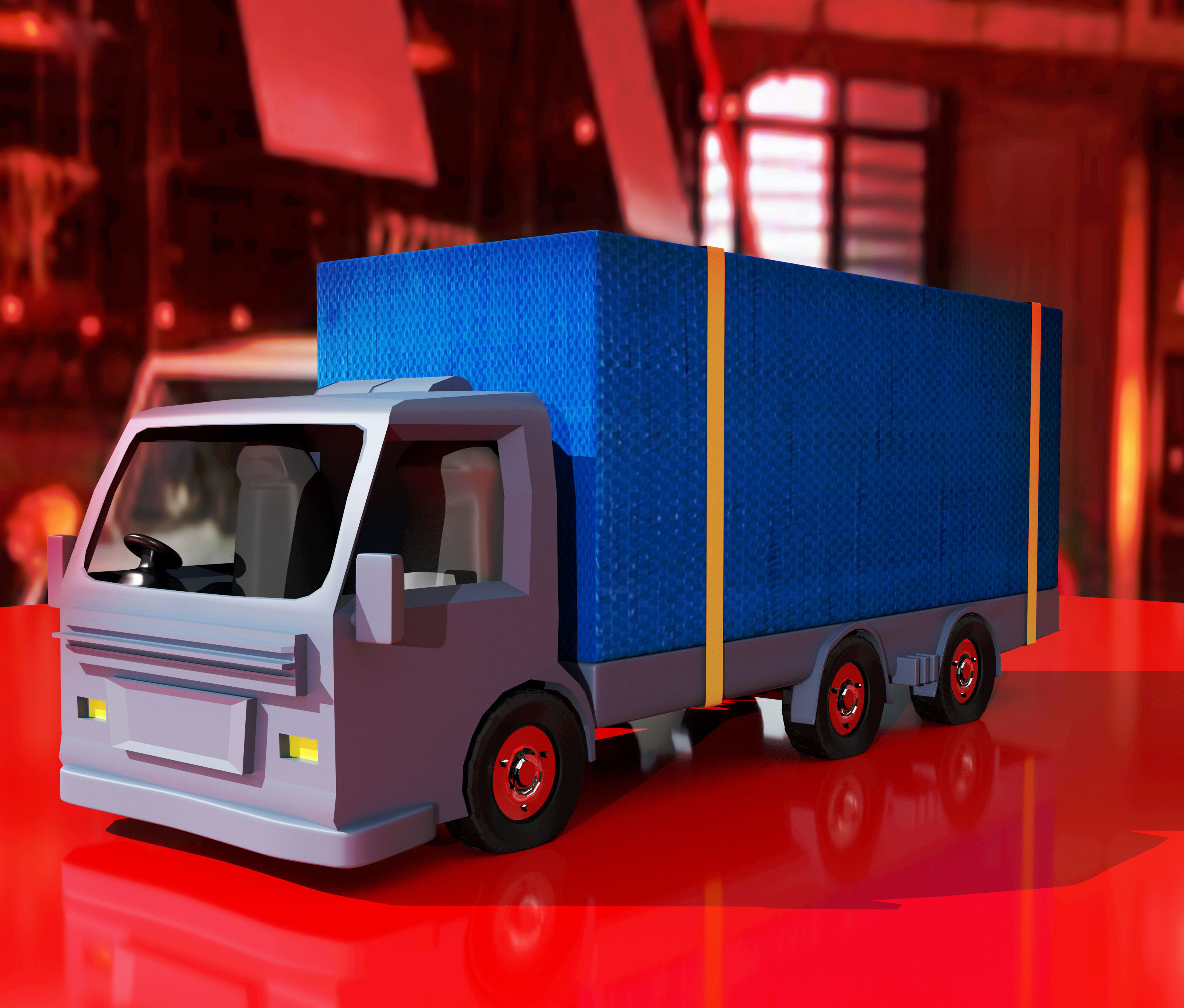 truck 3d on table Free 3D model_1
