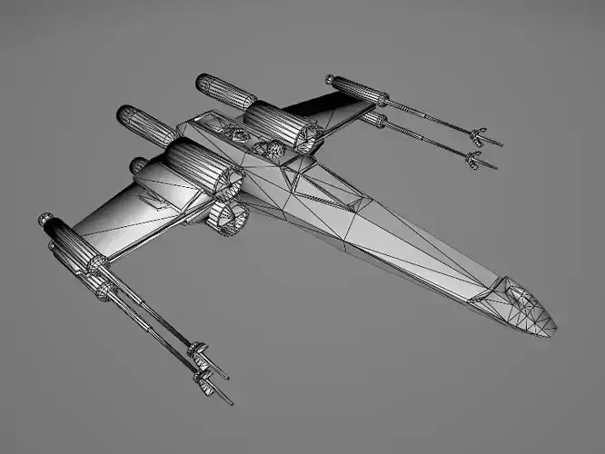 STAR WARS Rebel X-Wing Spaceship - Low Poly Game - FBX MODEL