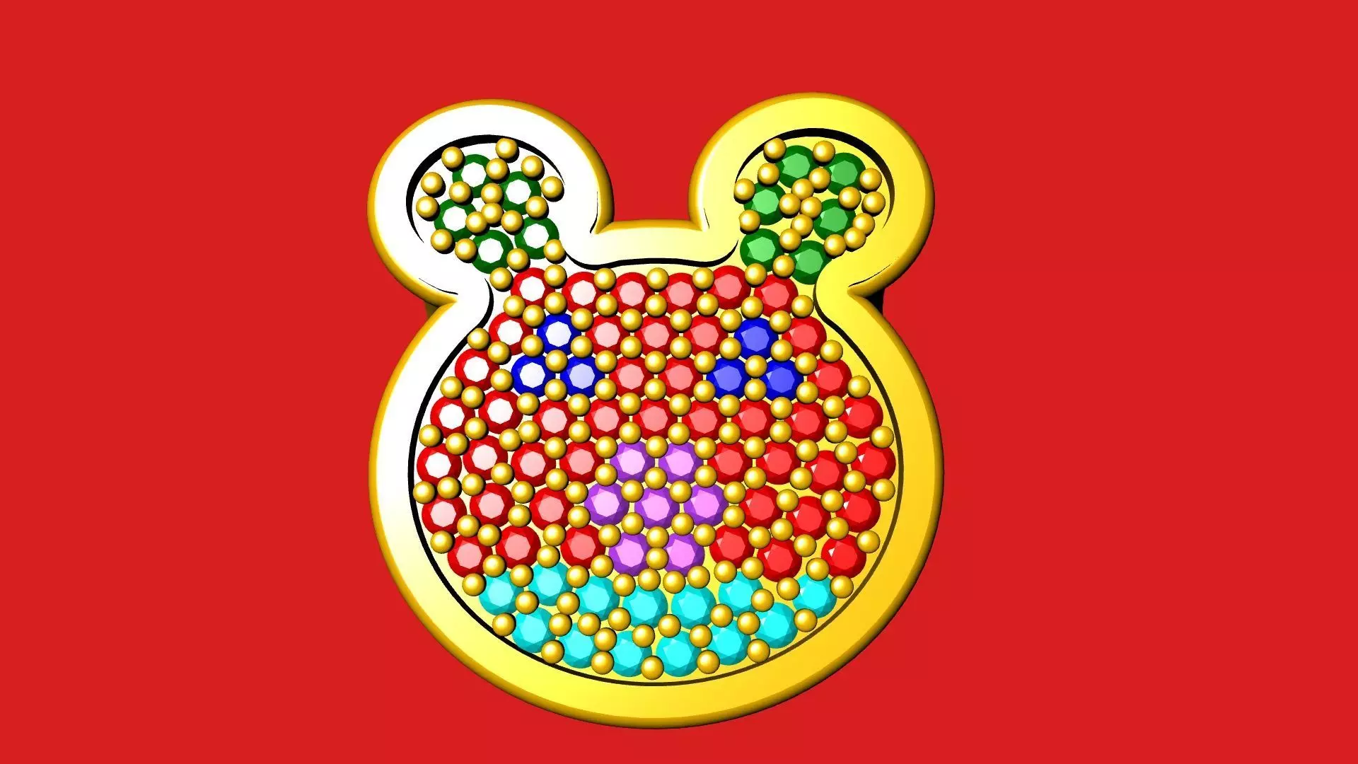 Designer Mickey pave ring stl verified 3D print model