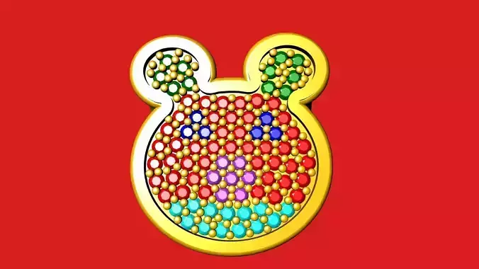 Designer Mickey pave ring stl verified