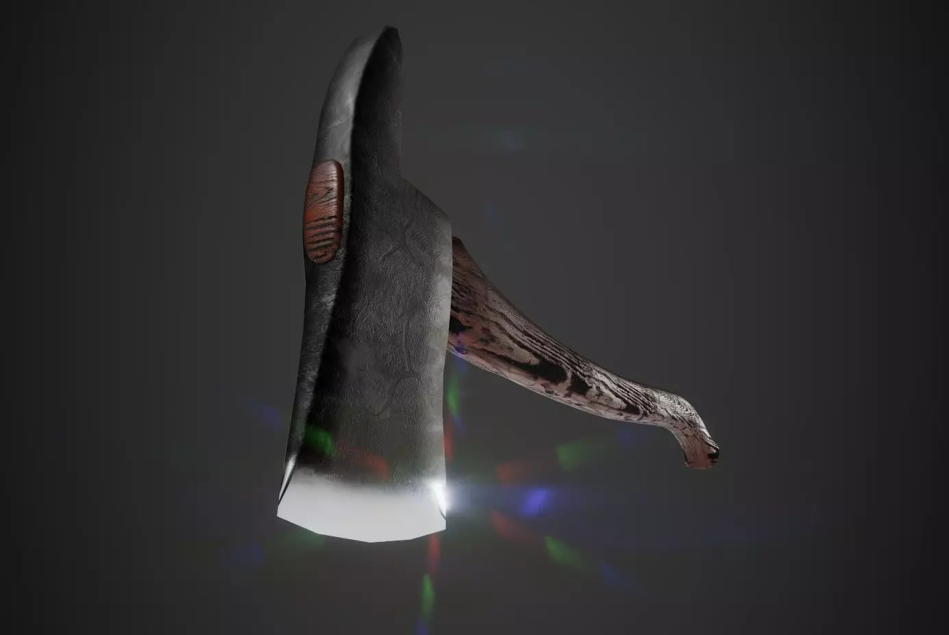 Firemans axe Low-poly 3D model_0