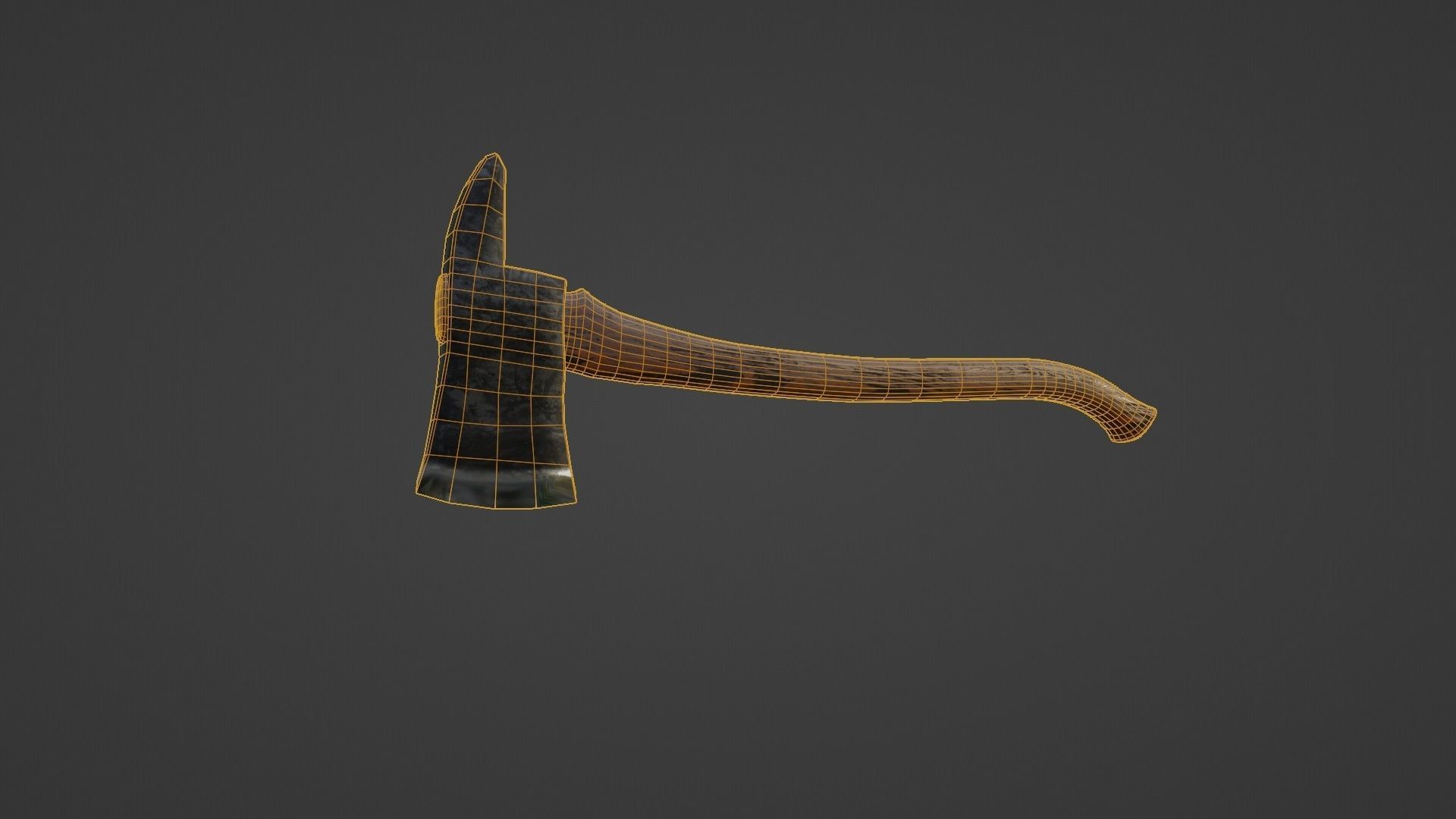 Firemans axe Low-poly 3D model_7