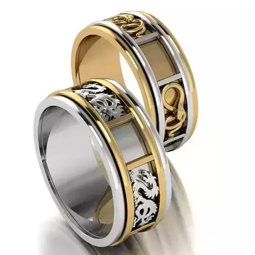 Ring set 3DM STL OBJ CAD for 3D printing and CNC 3D print model