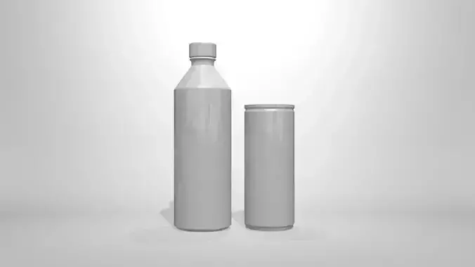 bottle 3D and can