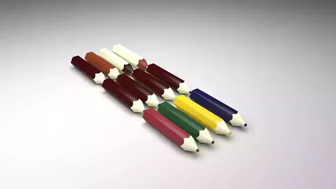 Chocolate Pencils Set 3D model