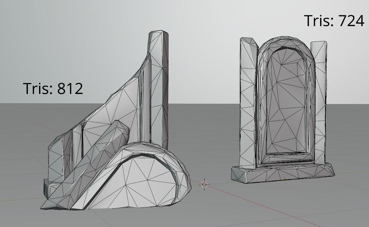 Hand Sculpted cemetery gravestones part 8 Low-poly 3D model_8