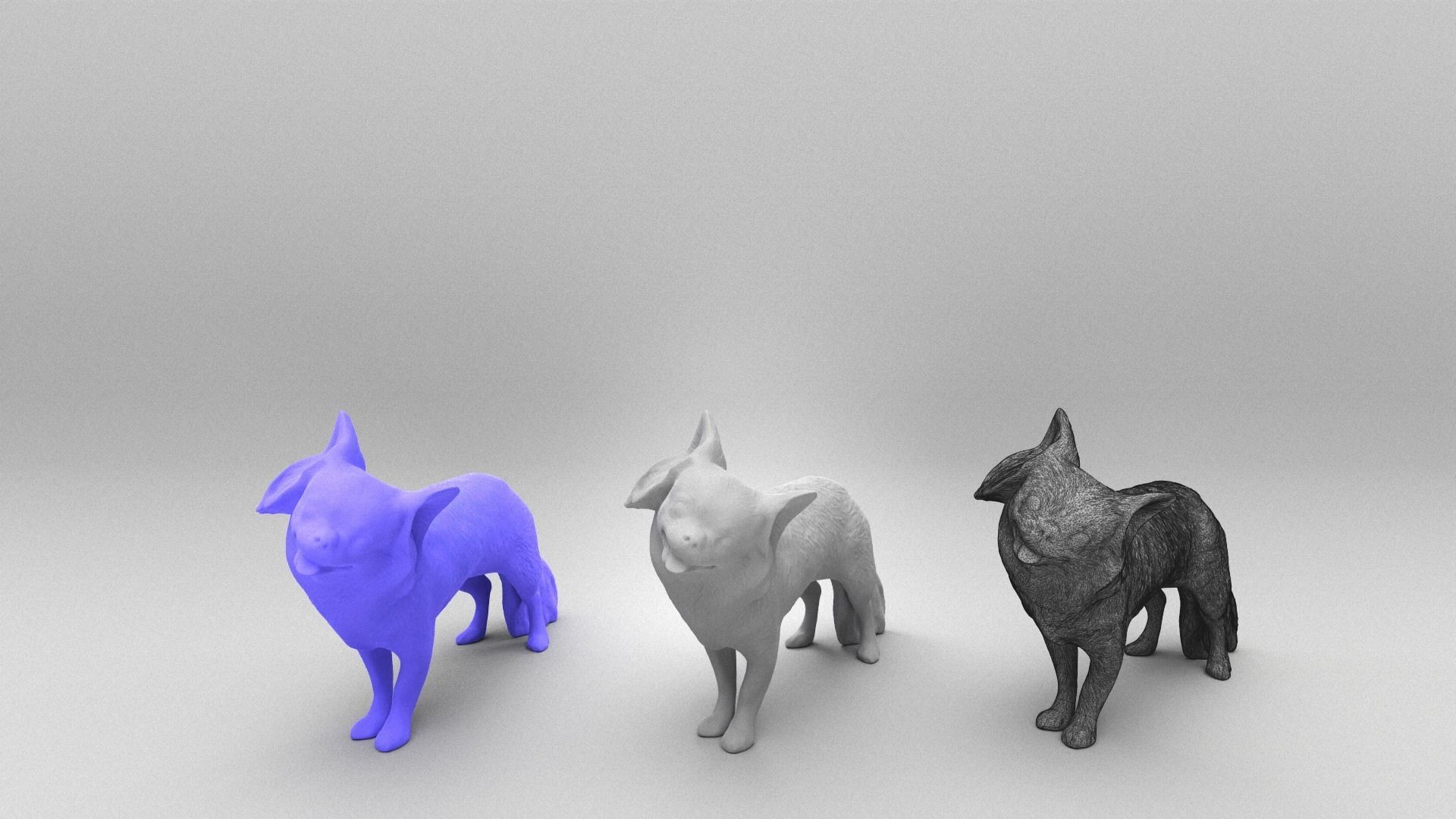 Funny dog 29 Low-poly 3D model_4