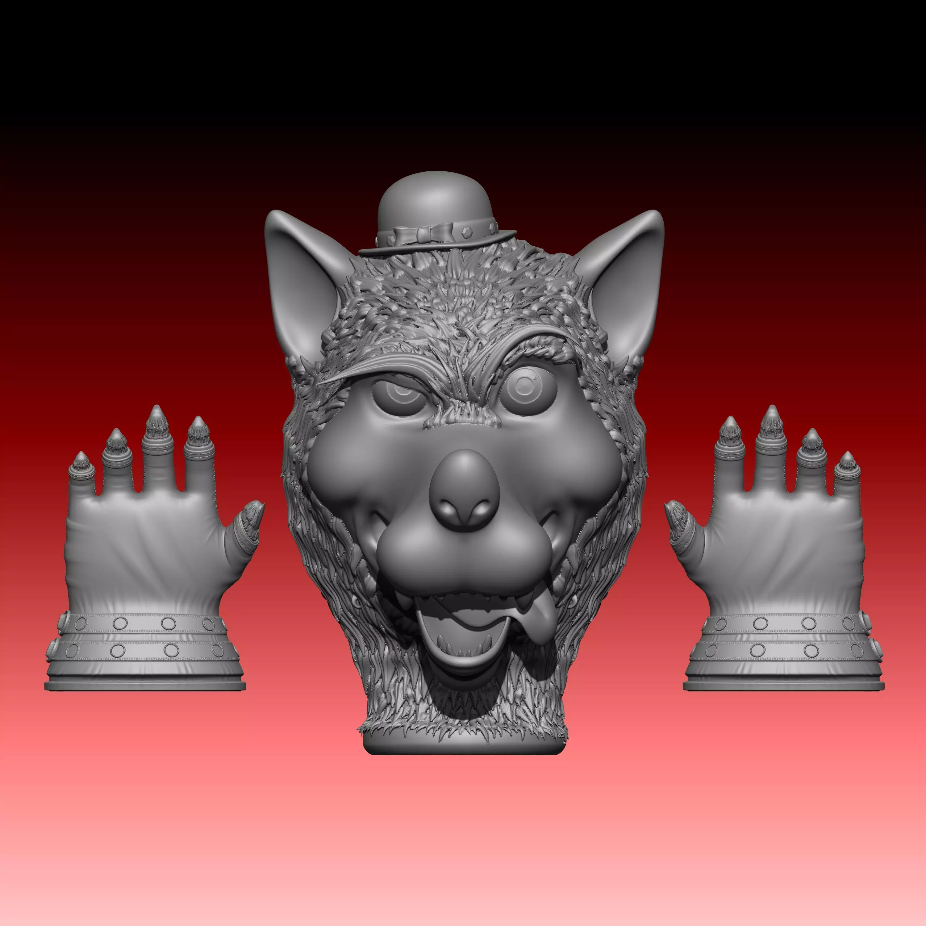 Titere Lobo Feroz Big Bad Wolf Puppet Free 3D print model