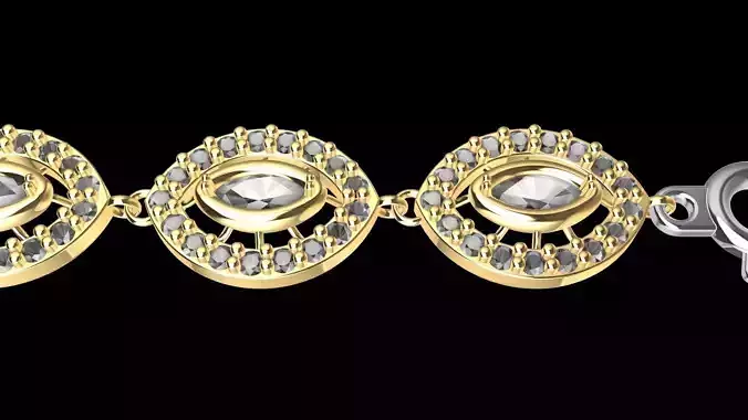 marquise halo bracelet stl veriifed