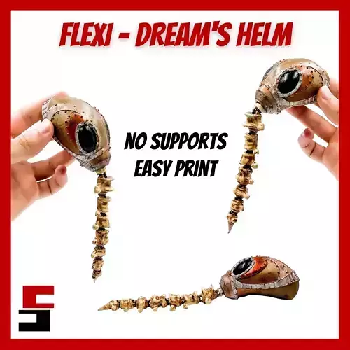 Flexi Sandman helmet ARTICULATED Helmet of Dreams Dreams Helm 3D print model