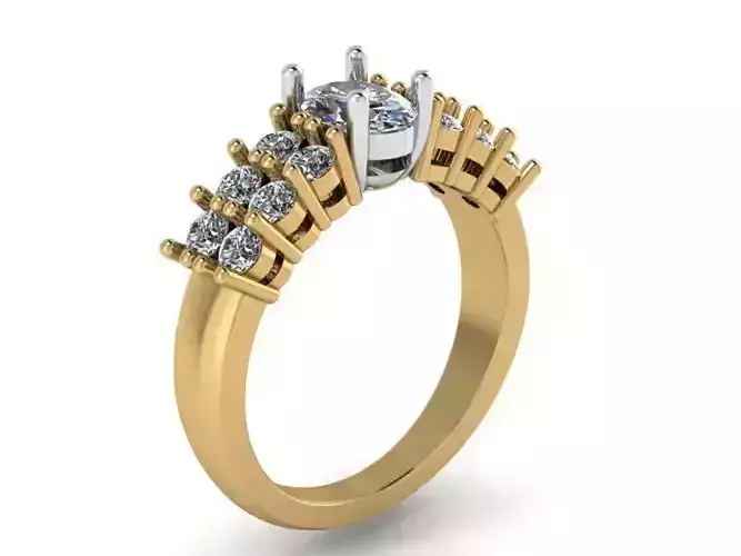 Oval Cut Diamond Basket Setting Ring 1357