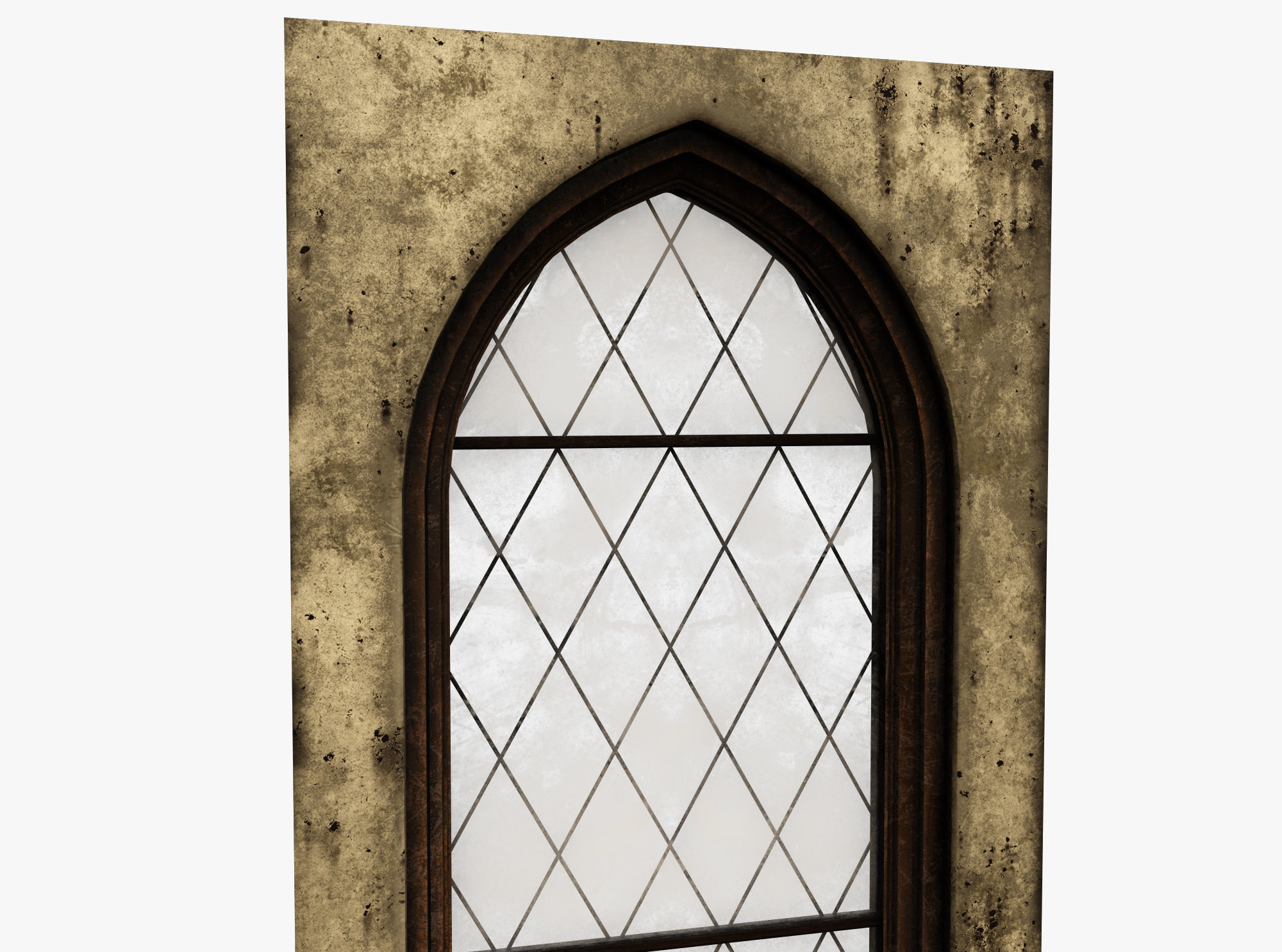 Medieval window Low-poly 3D model_2