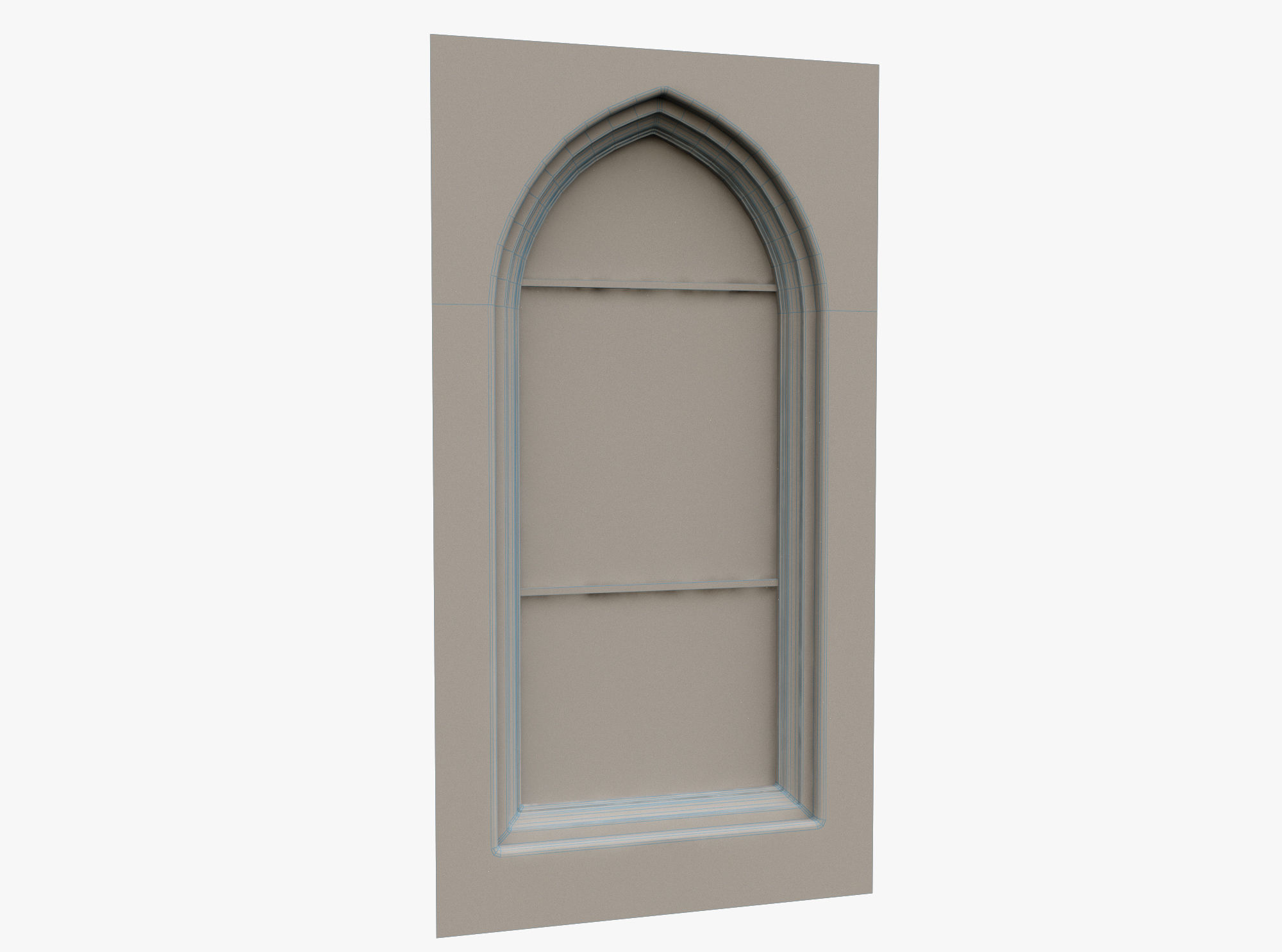 Medieval window Low-poly 3D model_3