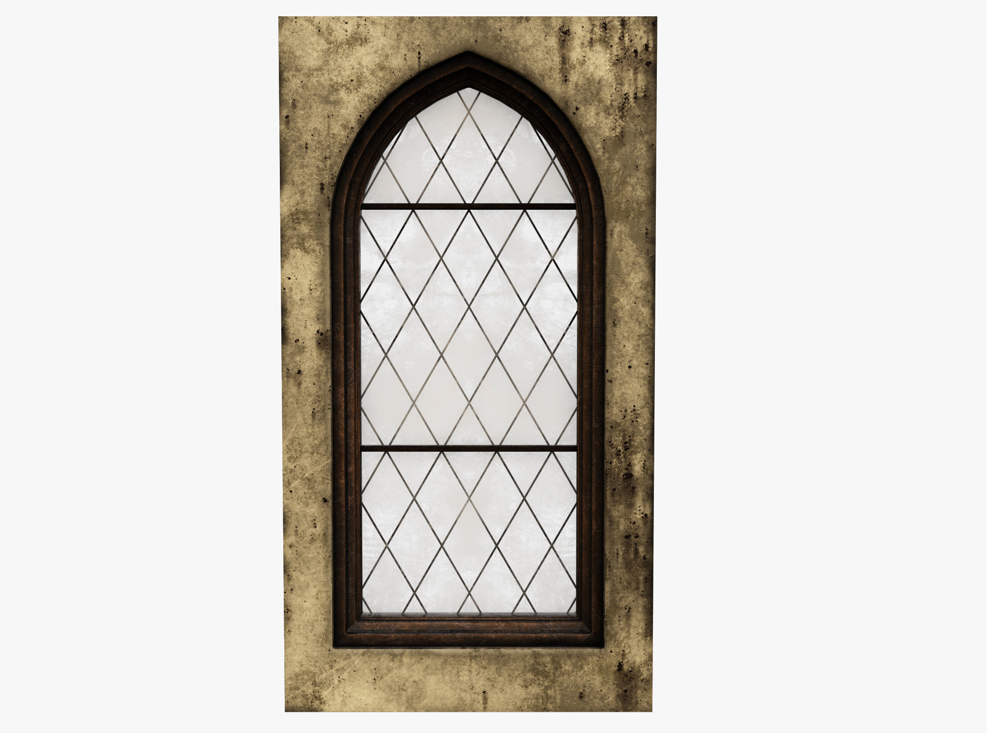 Medieval window Low-poly 3D model_1