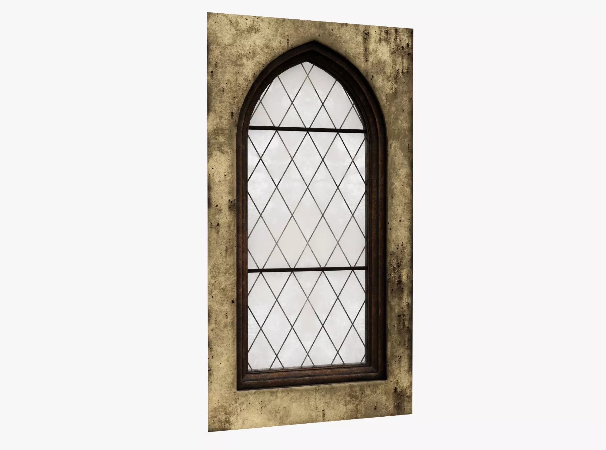 Medieval window Low-poly 3D model_0