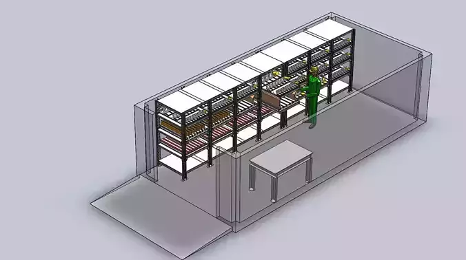 Press brake tool cabinet 3D model