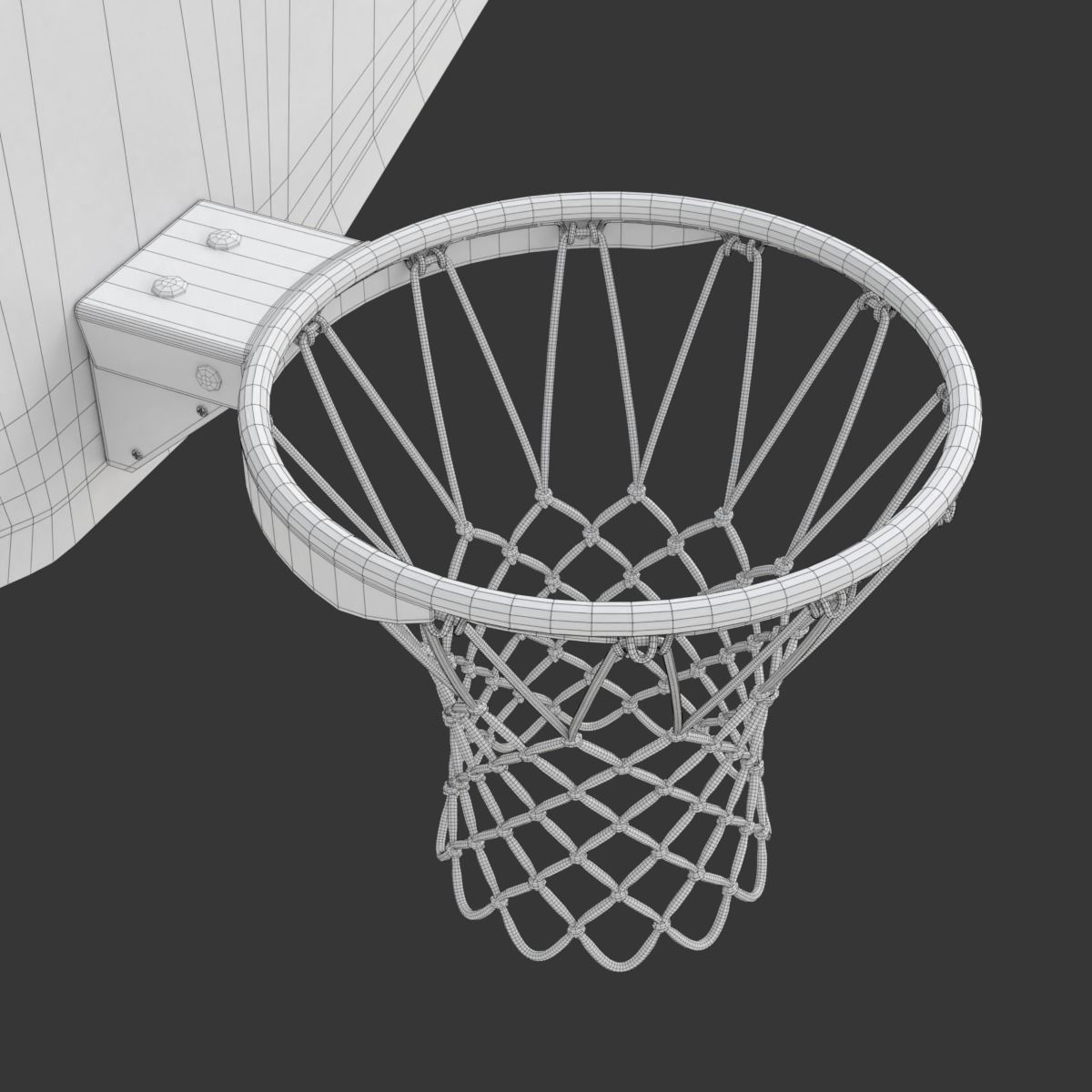 Basketball Rim With Backboard 3D model_30