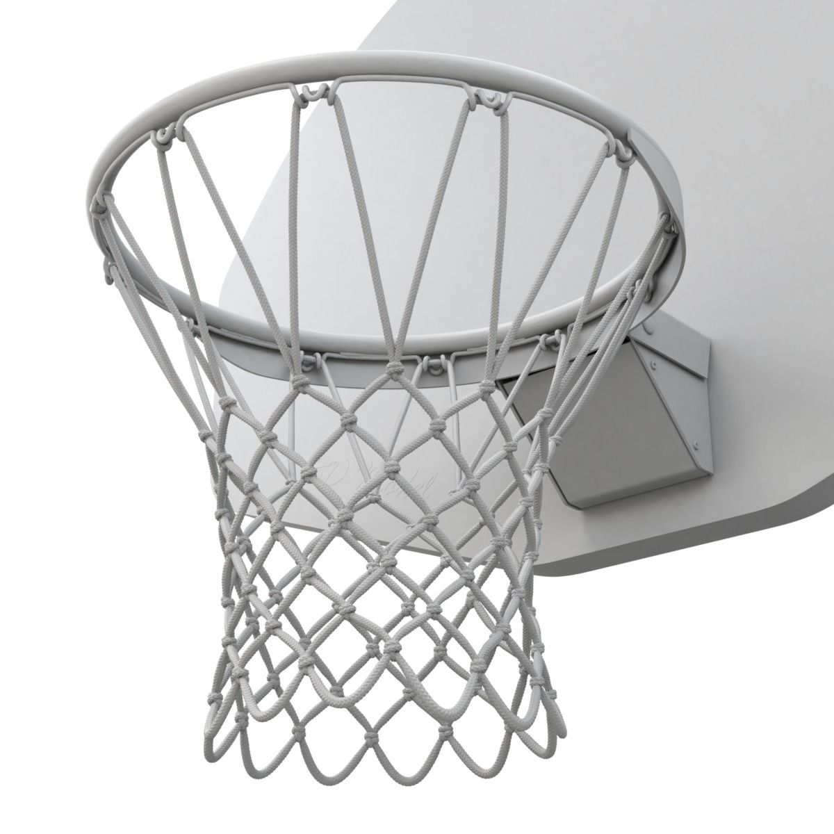 Basketball Rim With Backboard 3D model_21