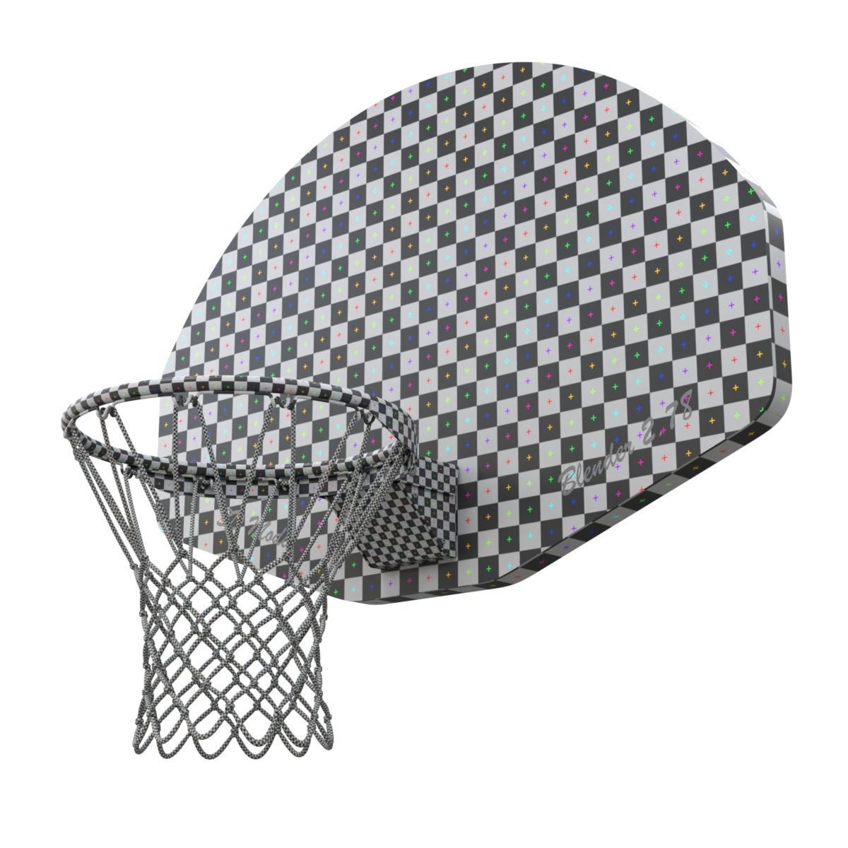 Basketball Rim With Backboard 3D model_18