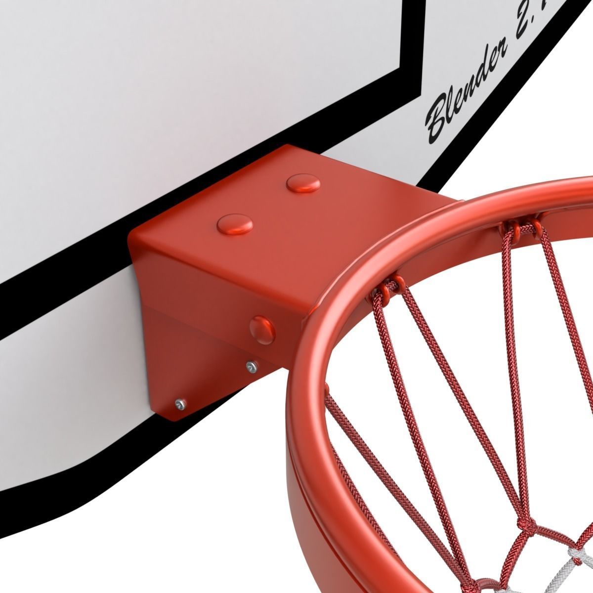 Basketball Rim With Backboard 3D model_7