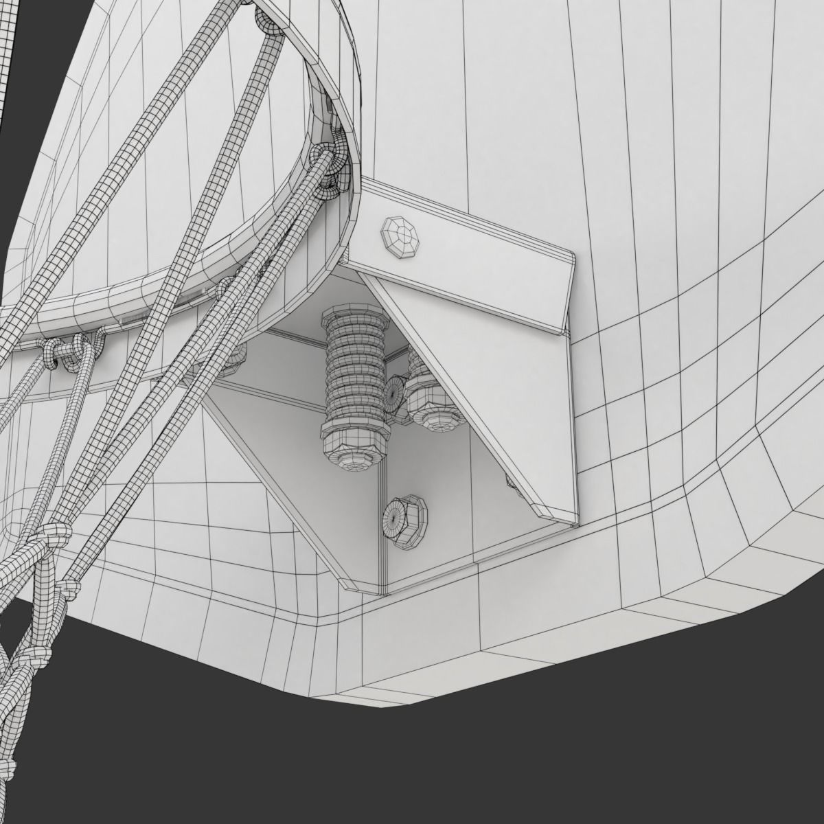 Basketball Rim With Backboard 3D model_29