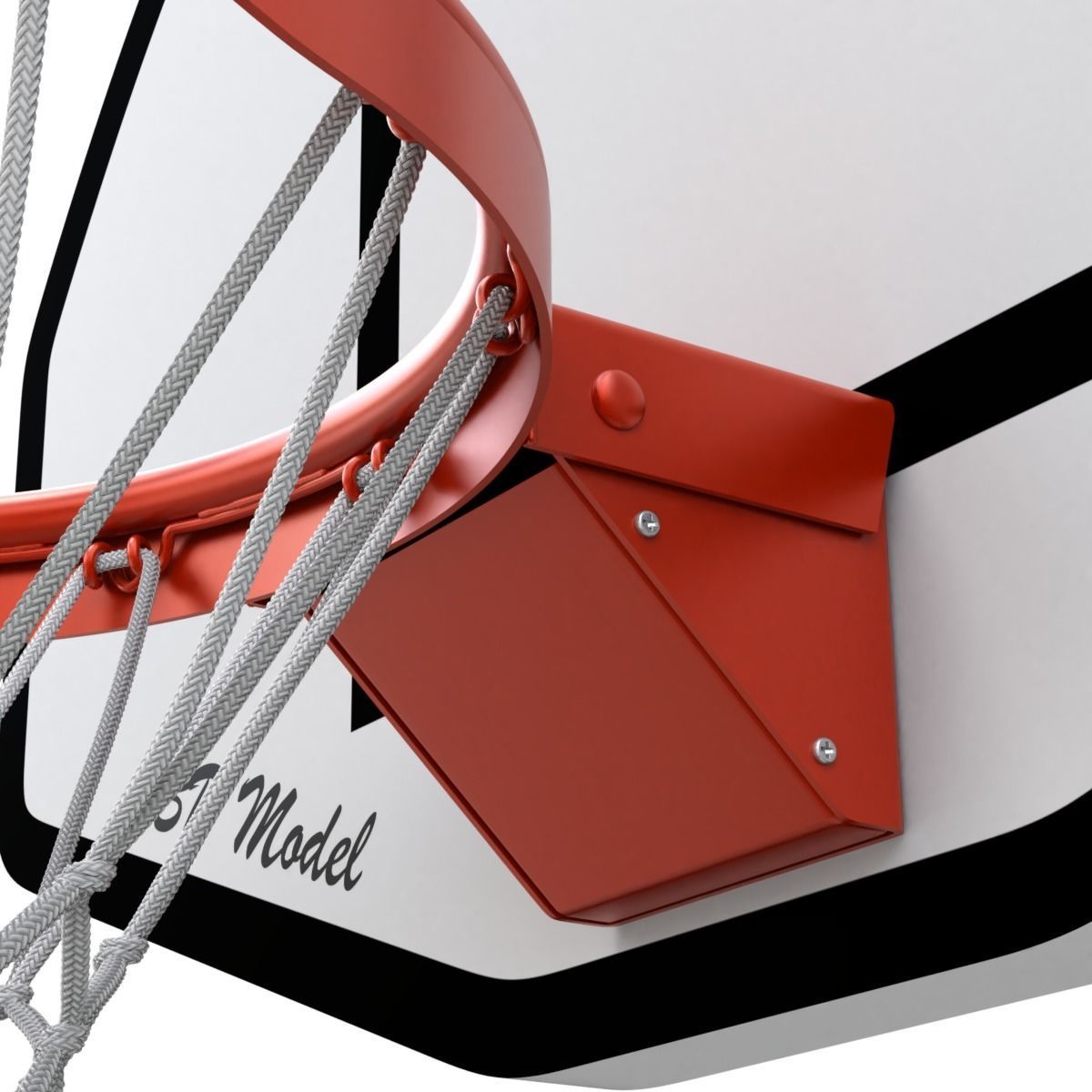 Basketball Rim With Backboard 3D model_5