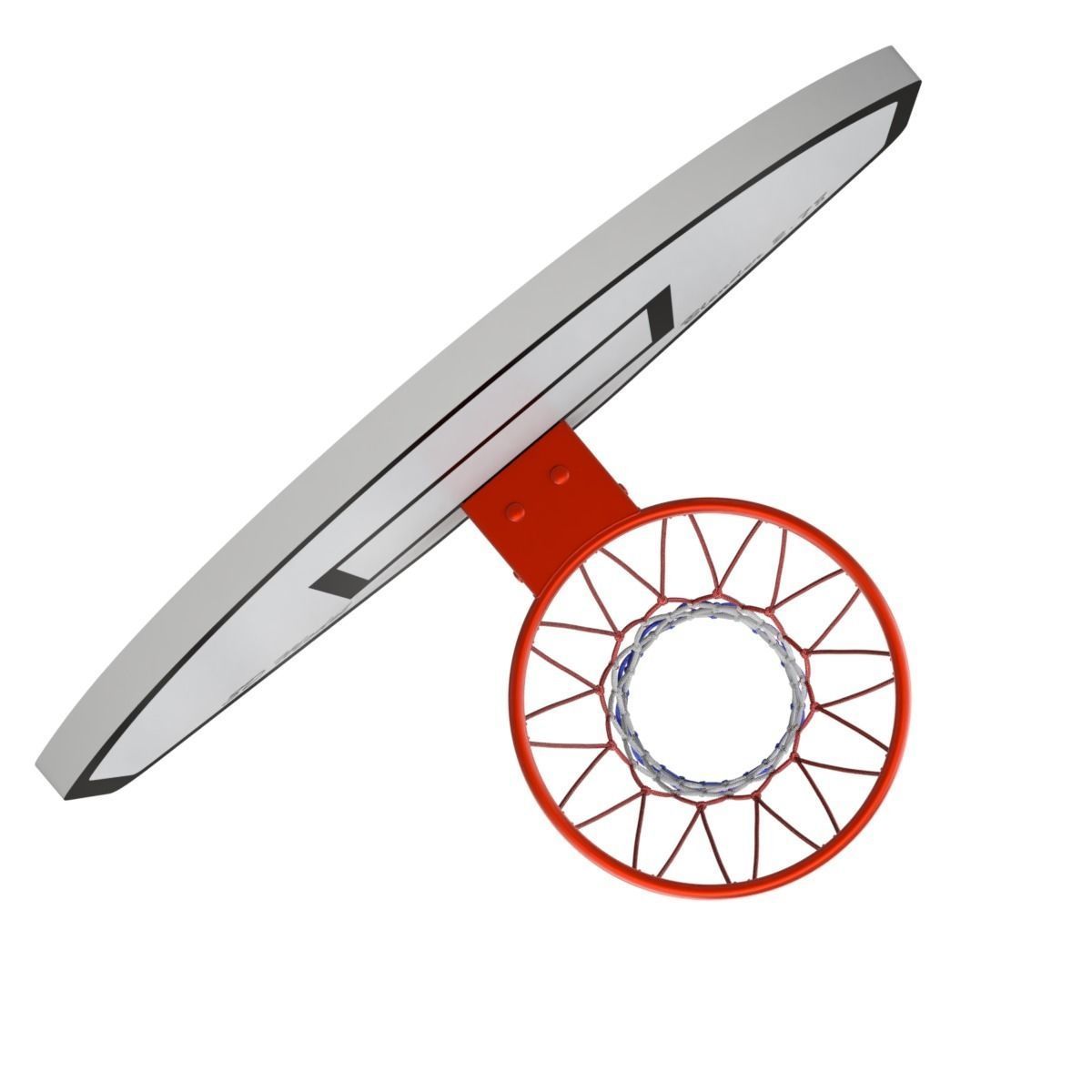Basketball Rim With Backboard 3D model_16