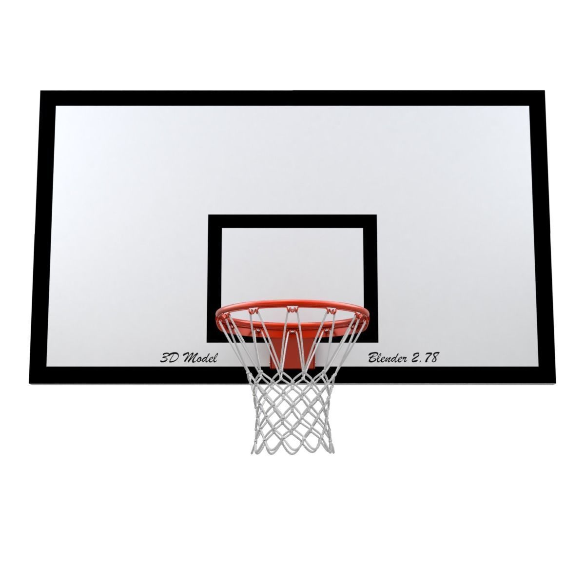 Basketball Rim With Backboard 3D model_8