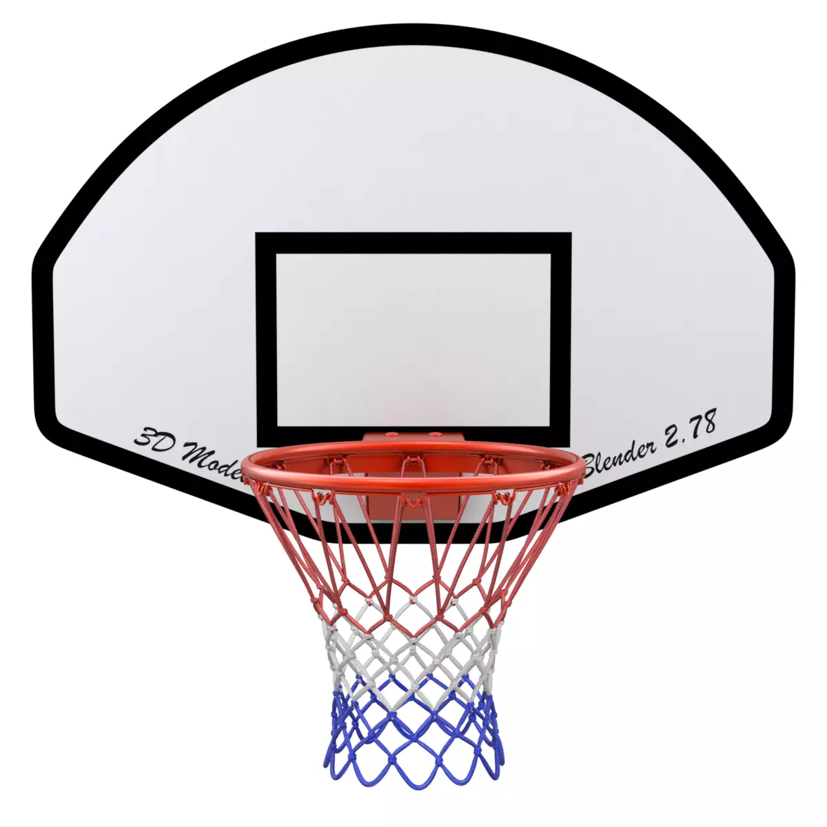 Basketball Rim With Backboard 3D model_0