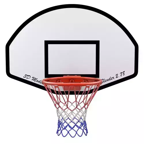Basketball Rim With Backboard 3D model