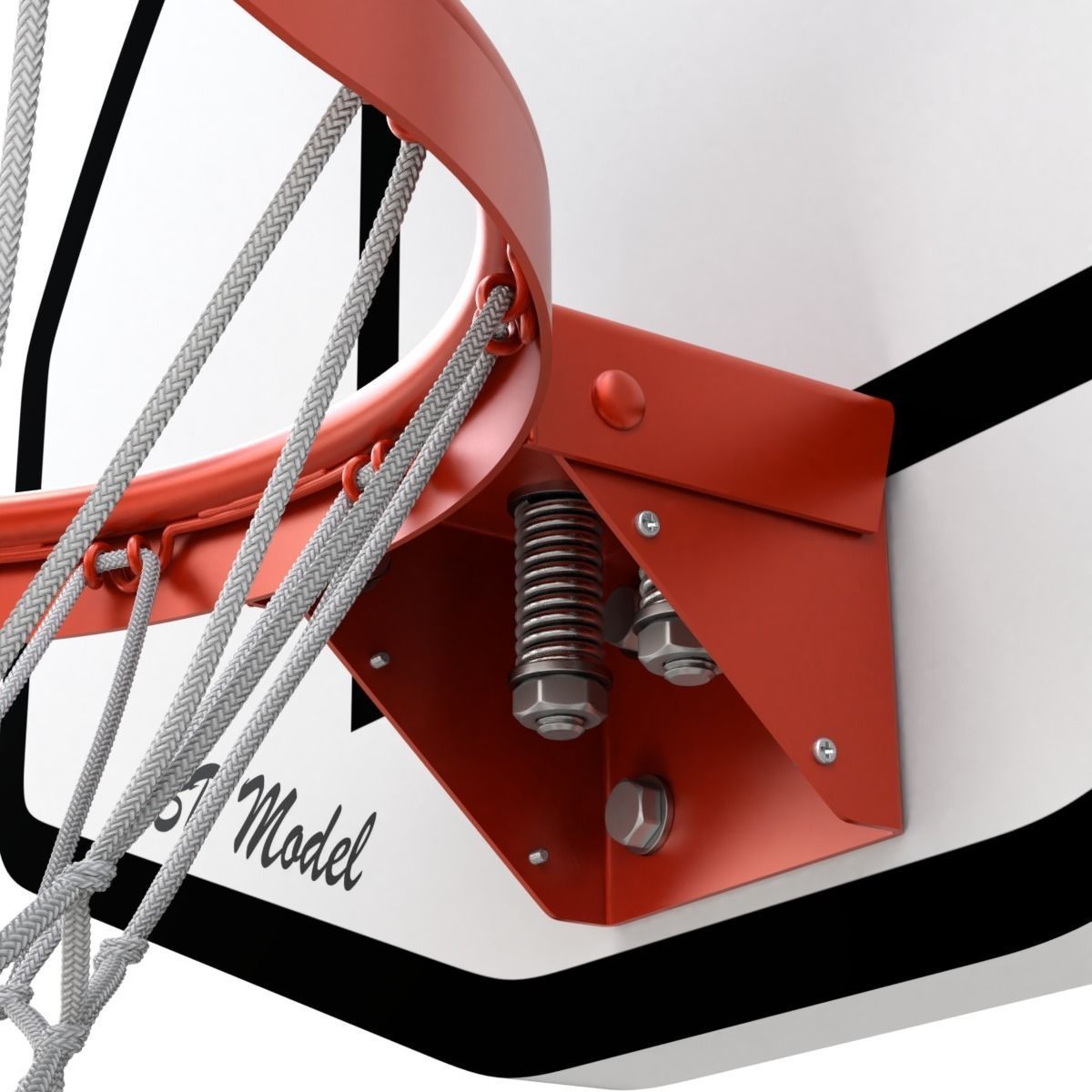 Basketball Rim With Backboard 3D model_6