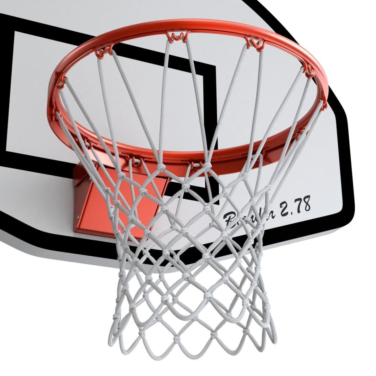 Basketball Rim With Backboard 3D model_14