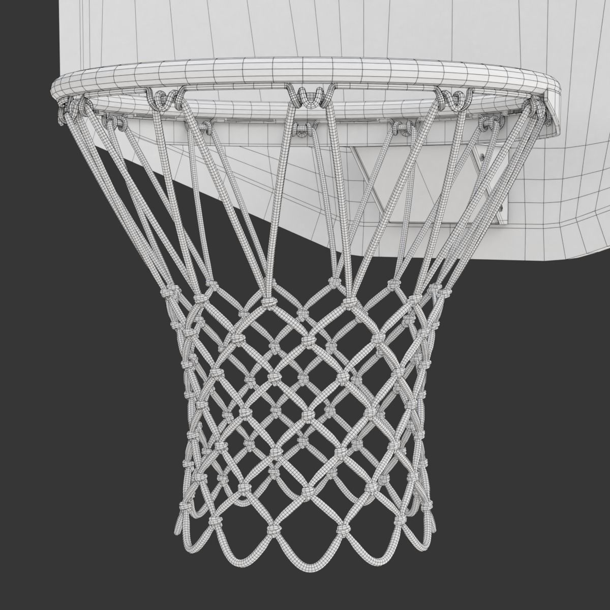 Basketball Rim With Backboard 3D model_27