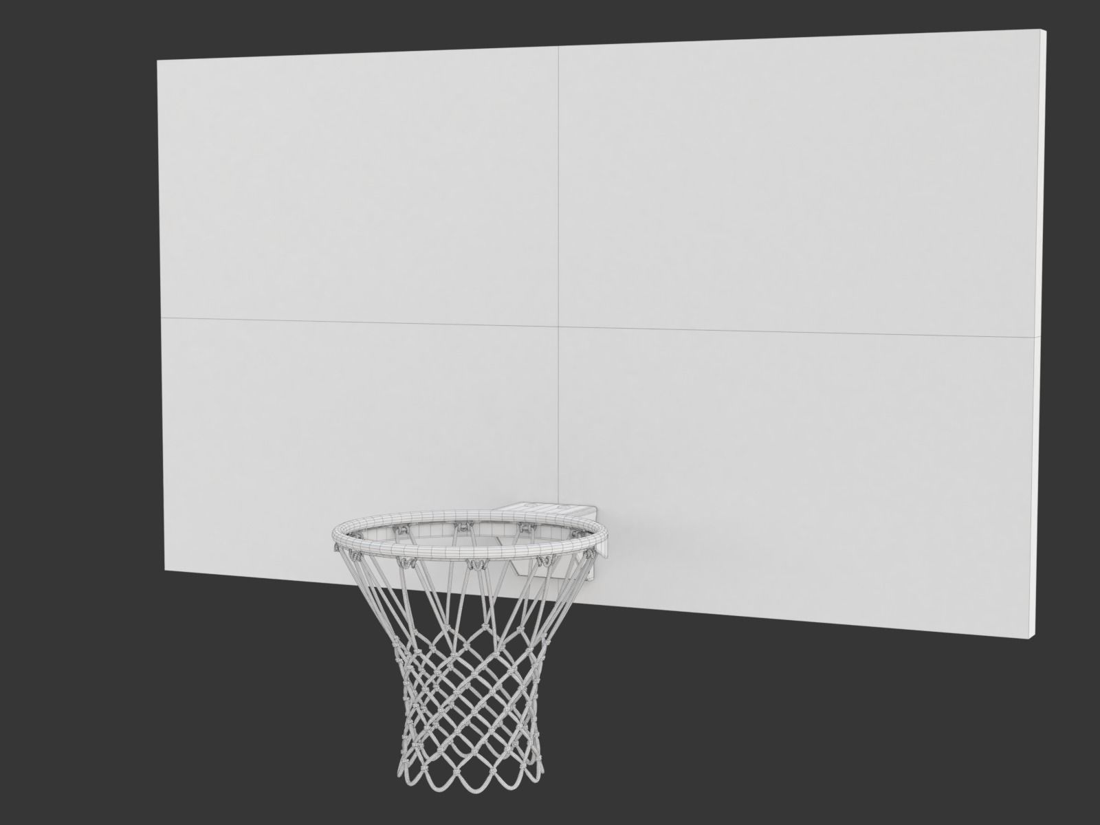 Basketball Rim With Backboard 3D model_31