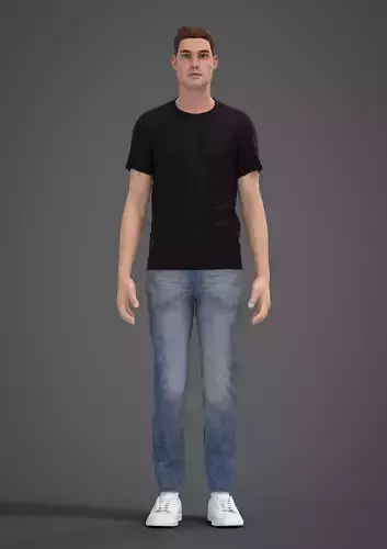Tshirt and Jeans for men Free 3D model