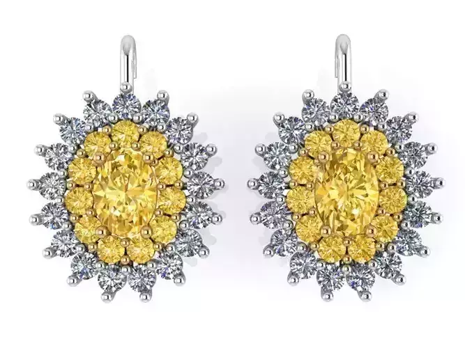 Oval Cluster Earring 1370