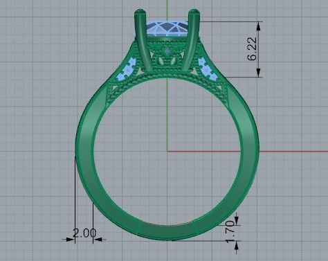 Solitaire Diamond Ring 1375 3D print model_7