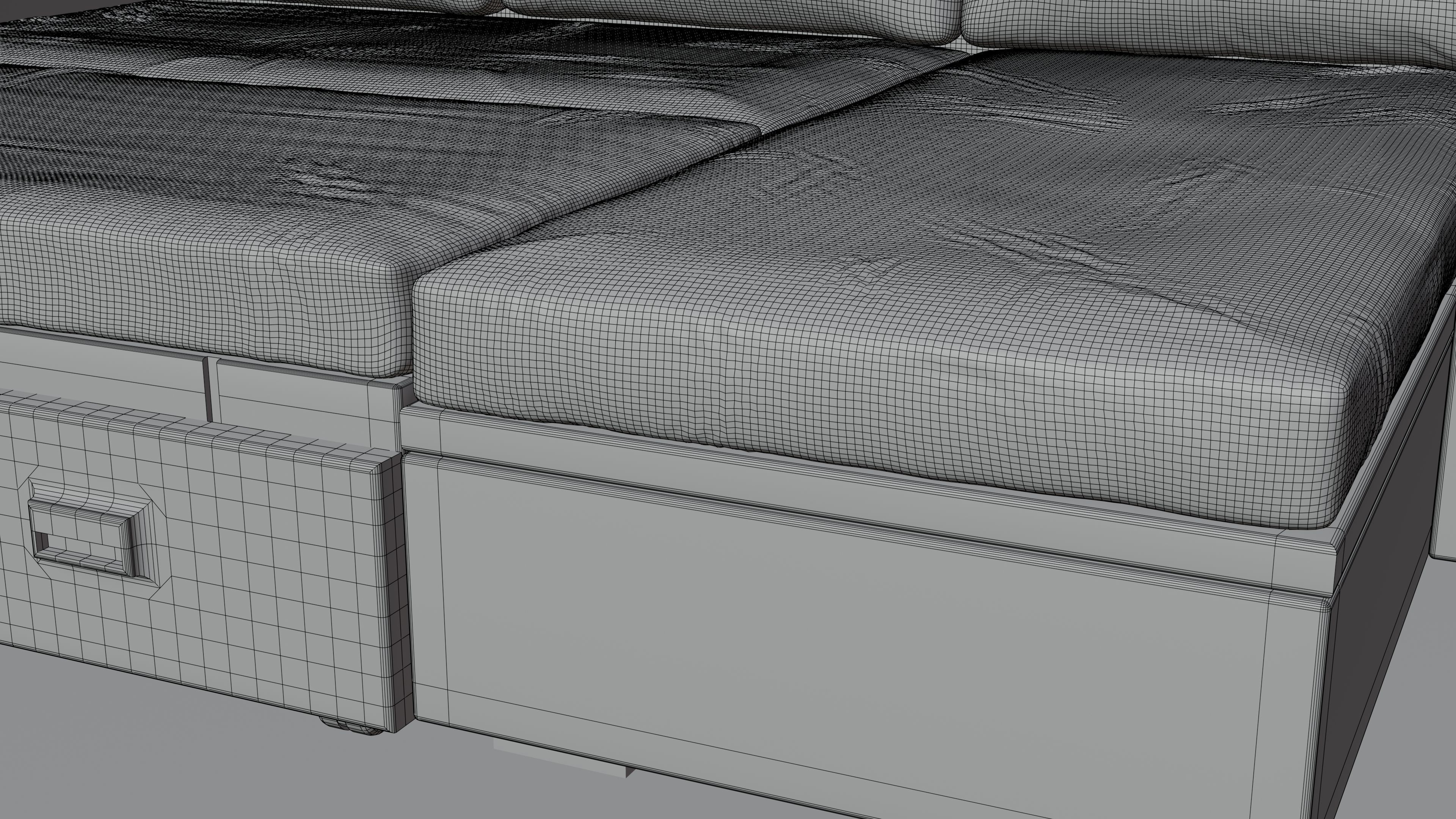 Animated orange leather-fabric sofa with small wooden table 3D model_29