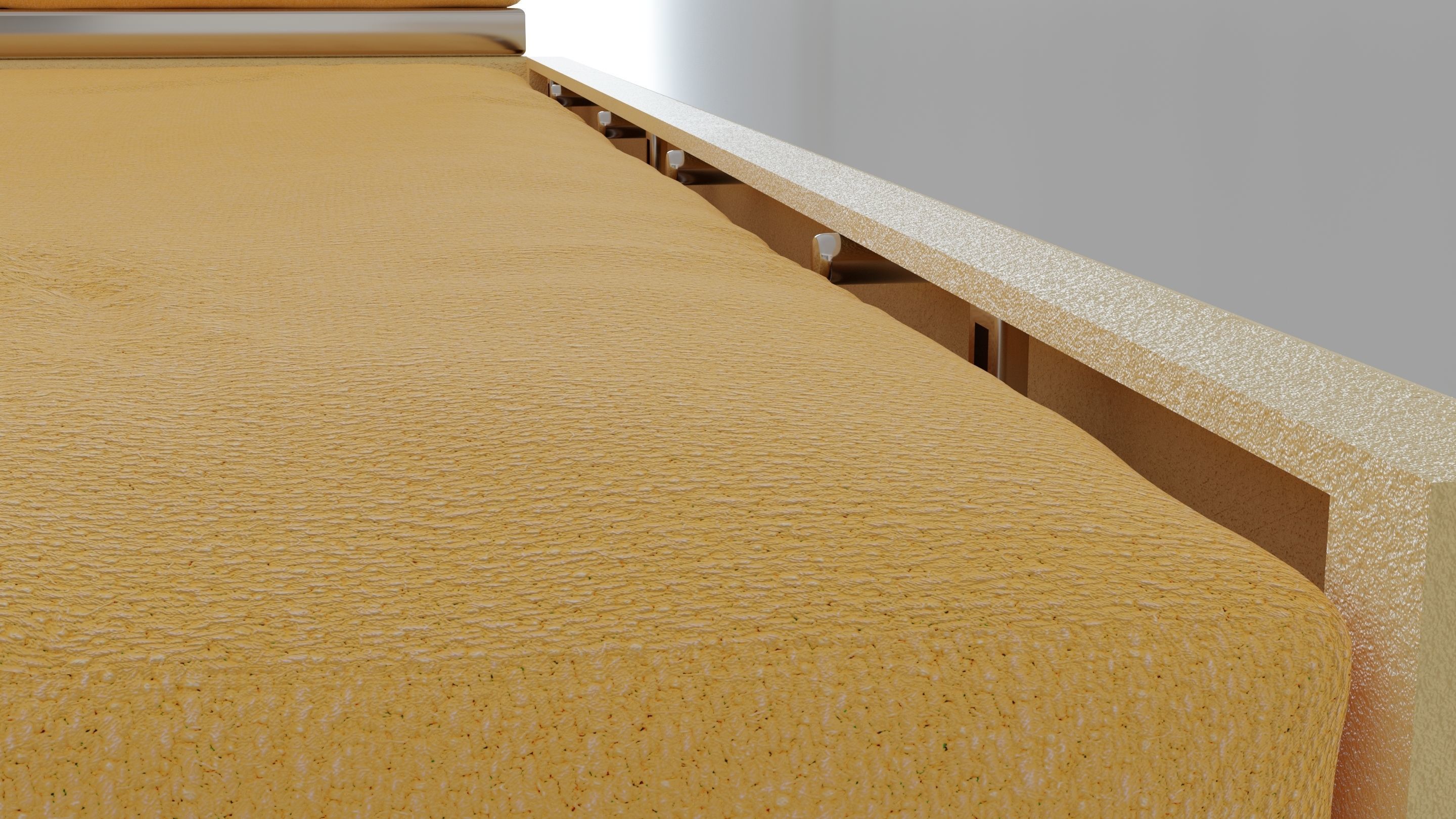 Animated orange leather-fabric sofa with small wooden table 3D model_15