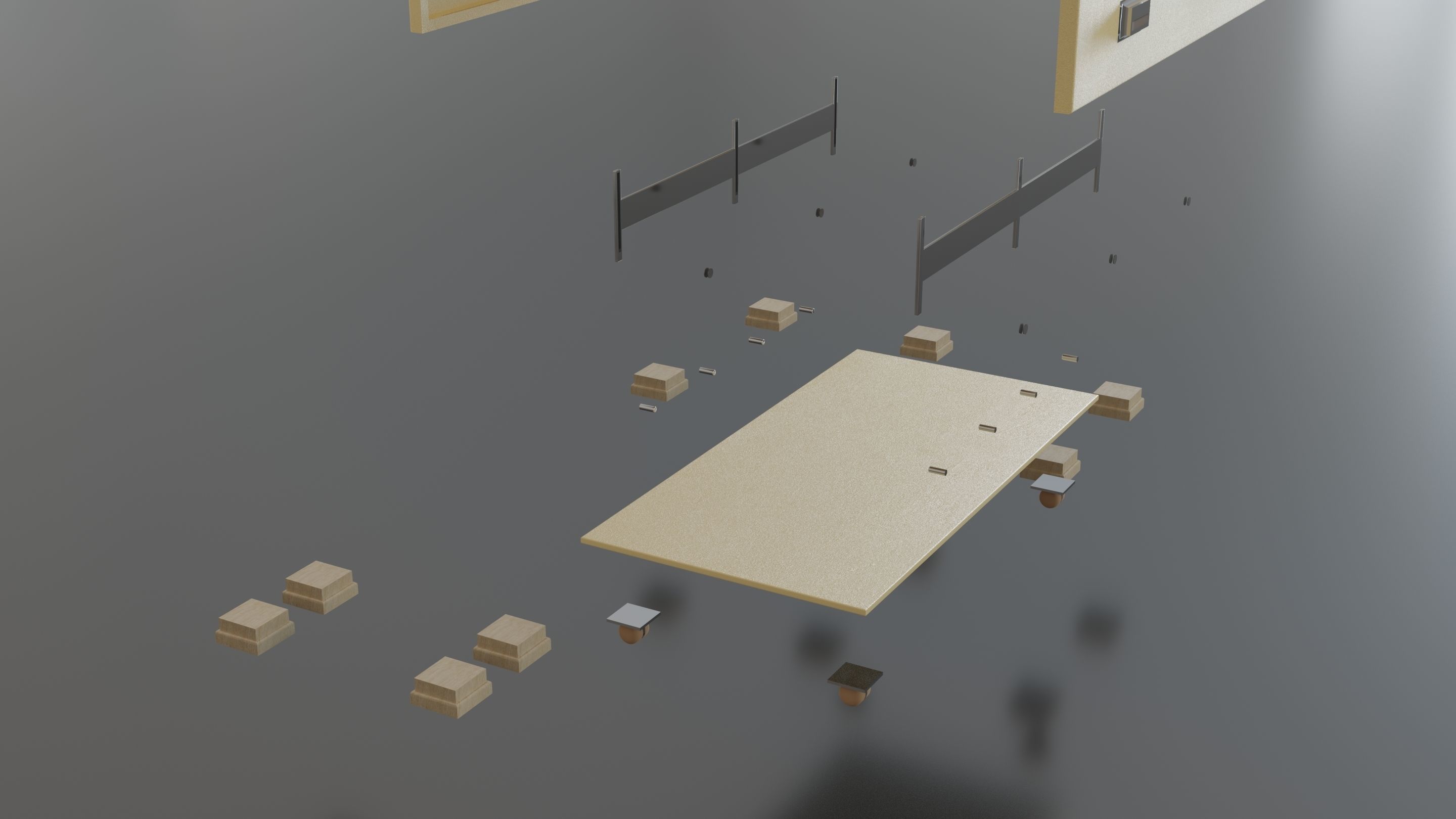 Animated orange leather-fabric sofa with small wooden table 3D model_25