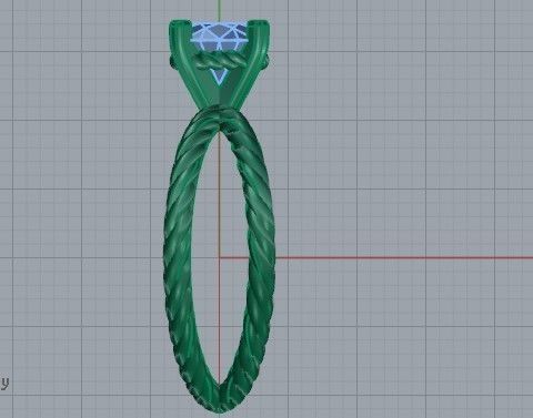 Rope Style Solitaire Ring 1376 3D print model_7