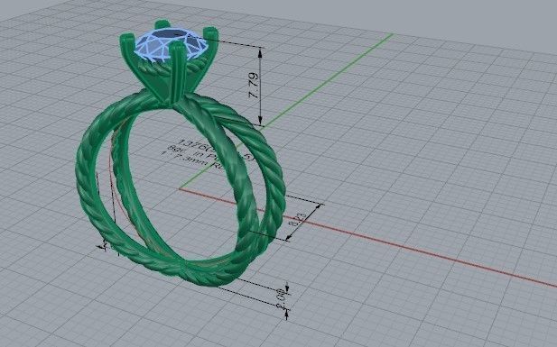 Rope Style Solitaire Ring 1376 3D print model_5