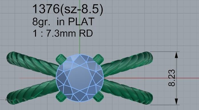 Rope Style Solitaire Ring 1376 3D print model_4