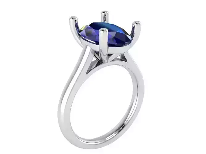 Oval Sapphire Solitaire Ring 1386